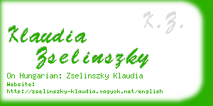 klaudia zselinszky business card